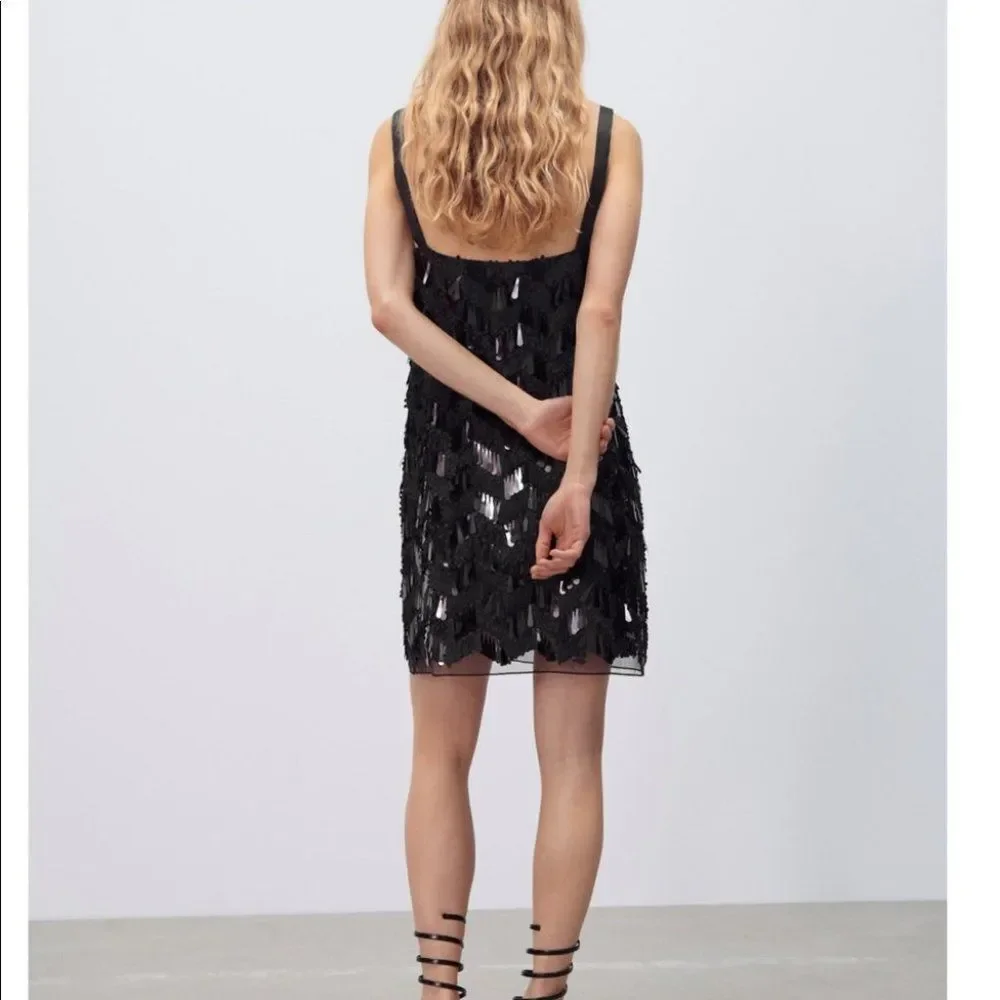 ZARA SEQUIN MINI DRESS - Picture 7 of 8